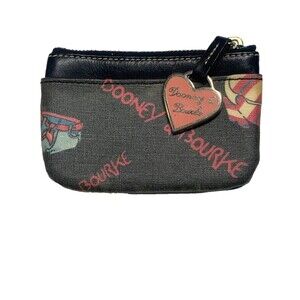 Dooney Bourke Multicolor Coin Purse Wallet Keychain Summer Flip Flop Rainbow Zip